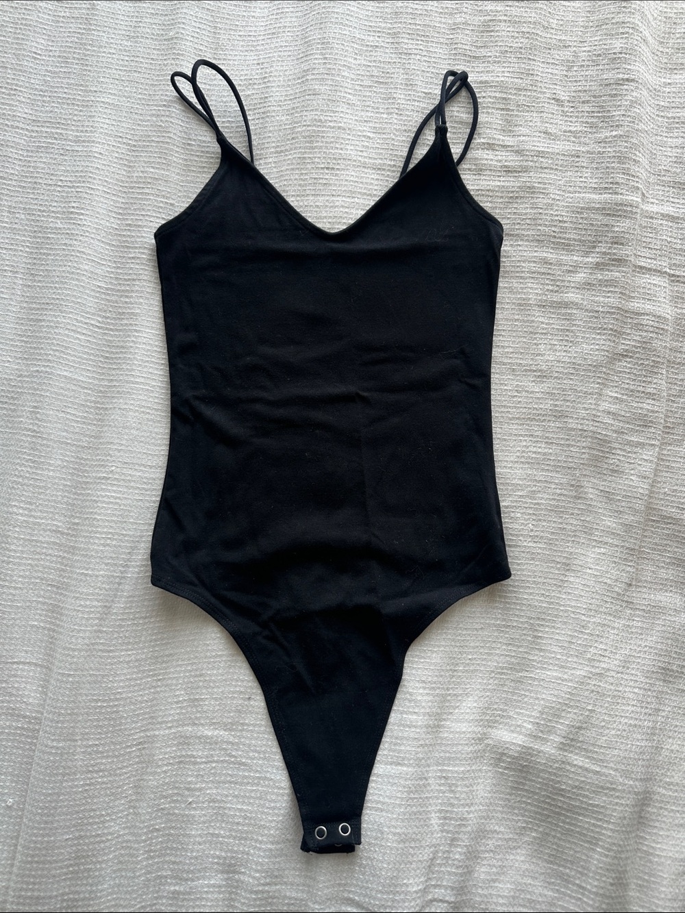 American Eagle Outfitters Black Double-Strap Bodysuit